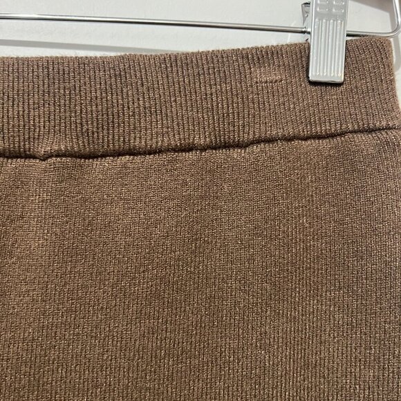 Zara Brown Wrap Skirt Midi Women's Sz Large L Pull On Long - Picture 3 of 5